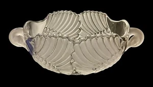 Vintage MIKASA Swan 13” Oval Handled Serving Bowl Frosted WALTHER Crystal Glass - Picture 1 of 10