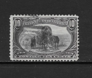 U.S. SCOTT 290 USED FINE+ - 1898 10c GRAY VIOLET - TRANS-MISSISSIPPI EXHIBITION - Picture 1 of 2
