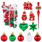 JiaUfmi 34 Pcs Assorted Christmas Ball Ornaments Set Red And Green Christmas Tre
