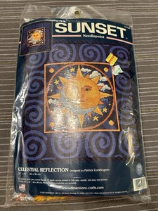 Rare!!! Sunset 12164 Needlepoint Celestial Reflection Sun Moon NEW Never Opened - Picture 1 of 8