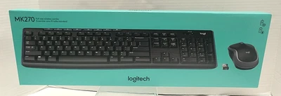 Logitech MK270 Wireless Combo Keyboard/Mouse USB Black 920004536 - Image 1 of 2