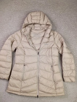 Parka de plumón Eddie Bauer Chevron EB650 para mujer grande beige tostado abrigo acolchado empacable Foto 1 de 4