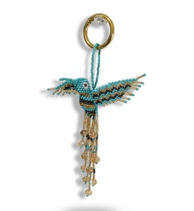 Perlen Kolibri Taschenanhänger Schlüsselanhänger Anhänger Schlüsselring - bunte Ornament NW - Bild 1 von 5