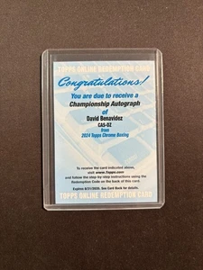 2024 Topps Chrome Boxing David Benavidez Championship Auto BJMY - Picture 1 of 2