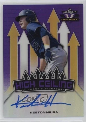 2017 Leaf Valiant Draft High Ceiling Purple /15 Keston Hiura #HC-KH1 Auto - Image 1 of 2