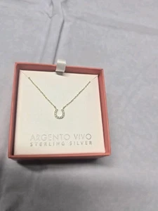 Womens Argento Vivo Horshoe Sterling Silver Necklace Brand New In Gift Box - Picture 1 of 3