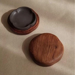 Calligraphy Ink Stone 6 x 6 cm Vintage Suzuri Sumi Grinder Shodo Shuji Tool - Picture 1 of 11