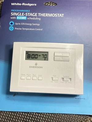 White Rodgers P150 Single Stage Thermostat Emerson Programmable AC unit control - Image 1 of 4