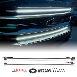 For Ford F-250 F-350 Super Duty 2017-2022 LED DRL Grill Accent Bar Lights Kit x2 - Picture 1 of 16