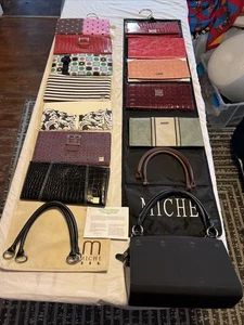 Miche Classic Bag Bundle 12 Shells 3 Handles 2 Hangers Purse System Lot Rare - Picture 1 of 22