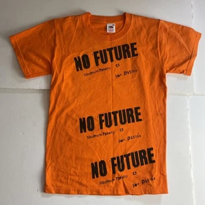 Sex Pistols No Future Vintage Orange Print Heavy Cotton T-Shirt Size Small - Bild 1 von 8