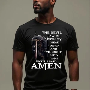 Devil Thought He'd Won Men's Christian Religious Gift Tee T-Shirt - Picture 1 of 8
