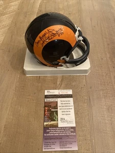 Kurt Warner Signed/Inscribed X2 God Bless You + Verse Rams Mini Helmet. JSA COA - Picture 1 of 9