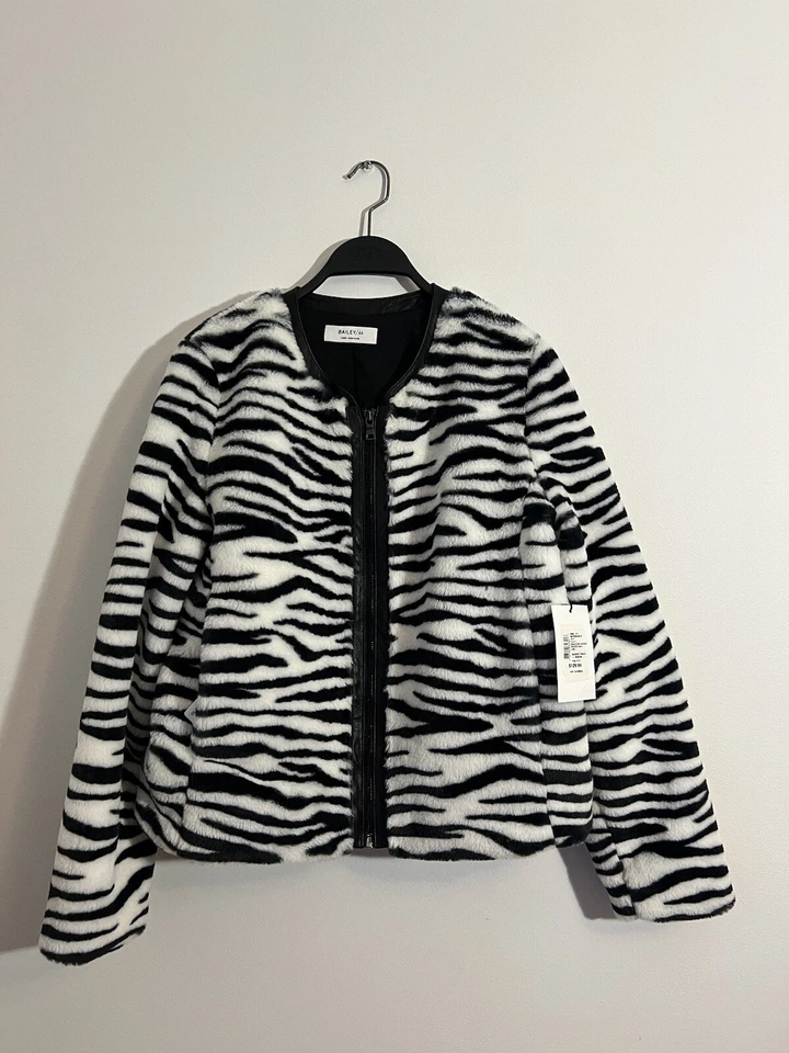 BAILEY 44 | Chaqueta de bombardero de piel sintética esculpida | Estampado de cebra talla L Foto 1 de 4