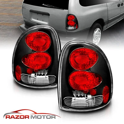 1996-2003 Fit Dodge Durango Caravan Town & Country Voyager Black Tail Lights Set - Изображение 1 из 4