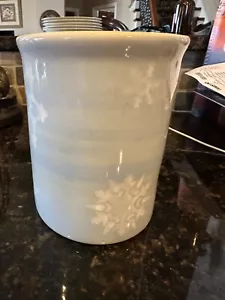 Hartstone Pottery Copo de Nieve Caja y Barril Snow People Utensilio Vaso Pintura a Mano - Imagen 1 de 4