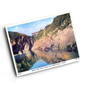 A4 PRINT - Vintage Devon Burgh Island Hotel Bathing Pool. Bigbury-on-Sea b - Picture 1 of 1