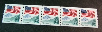 US PNC Stamp Scott# 2280a Flag/Yosemite 1989  MNH Strip of 5 P# 7 (see note)L368 - Image 1 of 2