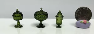 Dollhouse Miniature Chrysnbon Vintage Style Candy Dishes Set New 1:12 Scal Green - Picture 1 of 3
