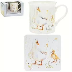 Duck & Duckling Mug & Coaster Gift Set Coffee Cup Birthday Present Nature Lover - Picture 1 of 1