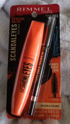 New Rimmel Scandaleyes Mascara 003 Extreme Black 0.41fl oz/12ml & Gel Pencil - Image 1 of 2