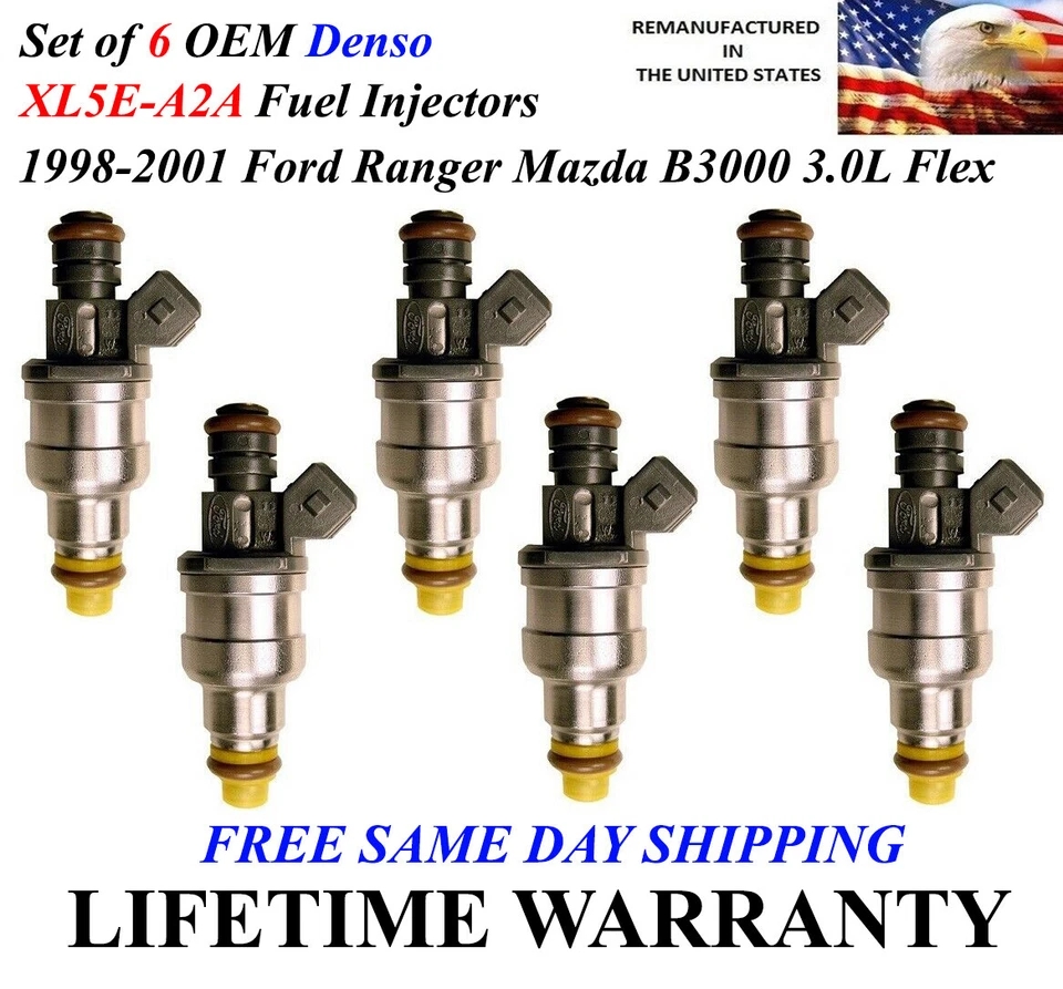 6X  Upgraded  OEM Fuel Injectors For 1998-2001 Ford Ranger Mazda B3000 3.0L Flex - Image 1 of 1