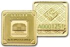 1 Gram Pure 24K Gold Geiger 999.9 Bullion Certified Single Square Bar Germany