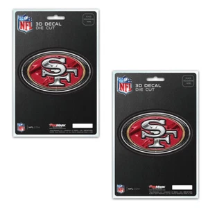 2PC NFL San Francisco 49ers 3-D Die-Cut Premium Vinyl Decal / Emblem / Sticker - Picture 1 of 2