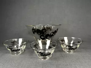Vintage 1970er Jahre Wheaton Glas Mid Century Modern Glas 4-teilig Pop Corn Schüssel Set - Bild 1 von 17