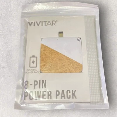 Vivitar 8 Pin 1500 MAH, Paquete de Alimentación 3.7v con Cable de Carga USB Blanco/Madera Des Foto 1 de 2