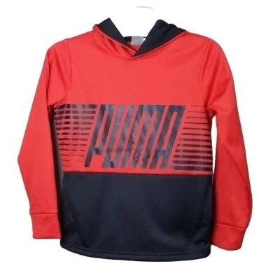 Puma Niños Negro y Rojo Manga Larga Jersey Sudadera con Capucha Juvenil S (NUEVO CON ETIQUETAS) PRECIO DE VENTA SUGERIDO POR EL FABRICANTE $40 Foto 1 de 4