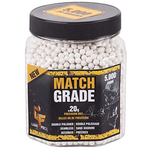 Match Grade .20-Gram White Airsoft BBs 5000-Count White-Colored  Consistent Size