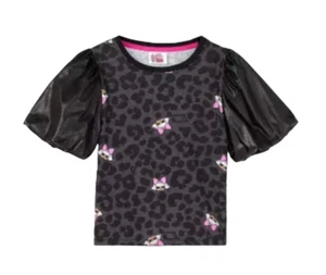L.O.L. Surprise! Remix Top  Girls Size L (10-12)  Pleather Puff Sleeve T-Shirt - Picture 1 of 8