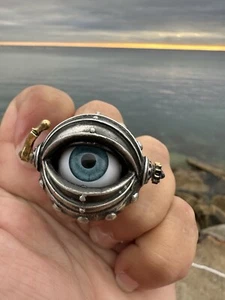 9.5 ALCHEMY GOTHIC ring Automatons Eye eyeball England steampunk Rosenstein goth - Picture 1 of 22