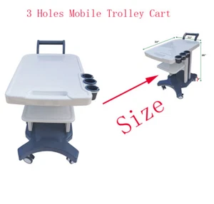 USA Stock Trolley Cart for Portable Ultrasound 3 Holes with Rotating Wheel New - Picture 1 of 8
