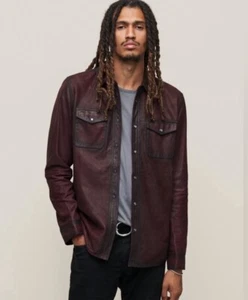 John Varvatos Lionel Hemdjacke Leder. Größe EU 50 USA 40. Herren Ochsenblut neu mit Etikett - Bild 1 von 7
