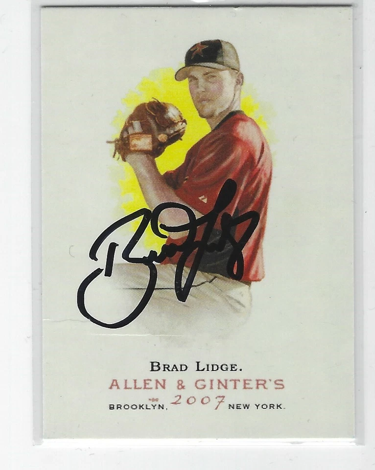 Autographed 2007 Allen & Ginter's Brad Lidge Houston Astros Card #83 - COA - Image 1 of 1