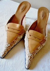 $645 LE SILLA Tan Leather Lace Boho Cottagecore Shoes Regencycore  IT 38 US 7.5M - Picture 1 of 7