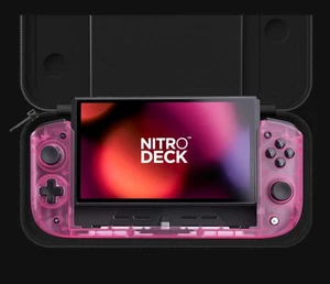 CRKD Nitro Deck Retro Crystal Pink Limited Edition mit Tragetasche - Nintendo Switch - Bild 1 von 9