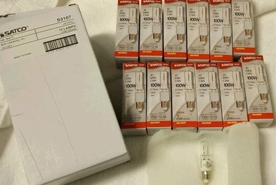 Satco S3107 100Q/CL/MC Bulb 100W 120V T4 Mini Candelabra E11 Base 2900K (12 PACK - Image 1 of 4