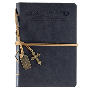Journal, Man of God with Black Cross Charm (22880), Cross Black - Picture 1 of 7