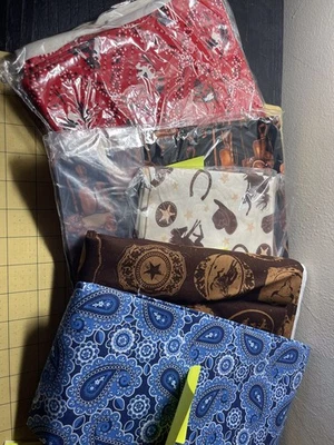 Quilter/Crafter Bundle-7 Yards Cotton Fabric-Western, Cowboy, Horse, Paisley - Image 1 of 4