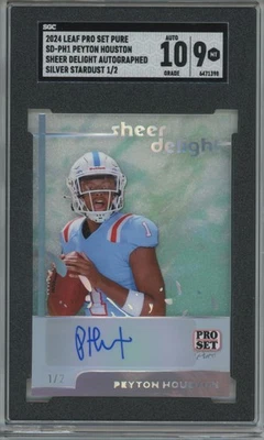 2024 Pro Set Pure Silver Stardust Peyton Houston 1/2 Mint SGC 9 10 Auto - Image 1 of 2