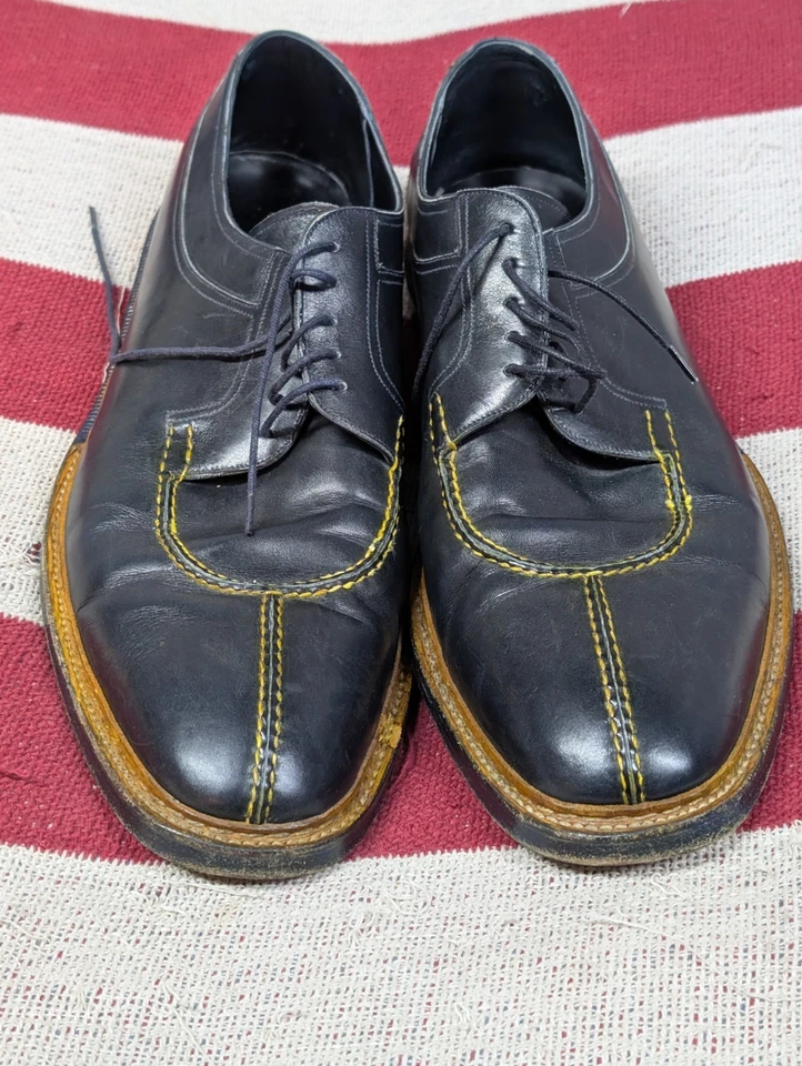 Zapatos Mocasines Derby SILVANO LATTANZI OSLO Azul Marino Punta Dividida Talla 15 Hechos a Mano  Foto 1 de 4