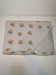 Kyte Baby Toddler Blanket Rust Rainbow On Khaki Security Lovey Rare 40"x60" EUC - Picture 1 of 8