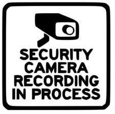 Security Camera Recording In Progress Warning Vinyl Decal Stickers Car Window