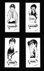 THE BEATLES ©1964 Matthews Rotary Press Gordon Currie 4 Art Card Set (Rare) MINT