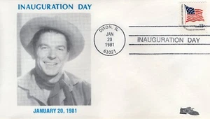INAUGURATION RONALD REAGAN, COWBOY PHOTO., DIXON, IL, 1981 FDC14716 - Picture 1 of 1