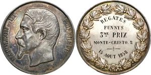 MEDALLA FRANCIA NAPOLEÓN III Plata 1858 por Barre.Regatas de Monte-Cristo. 50 mm (4) - Imagen 1 de 3