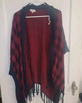 Umgee Womens Red & Blue Striped Open Front Cardigan Size M/L - Image 1 of 3